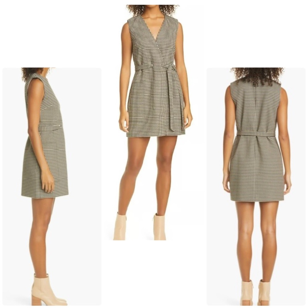 💥PRICE DROP💥 Herringbone Pattern Faux Wrap Dress